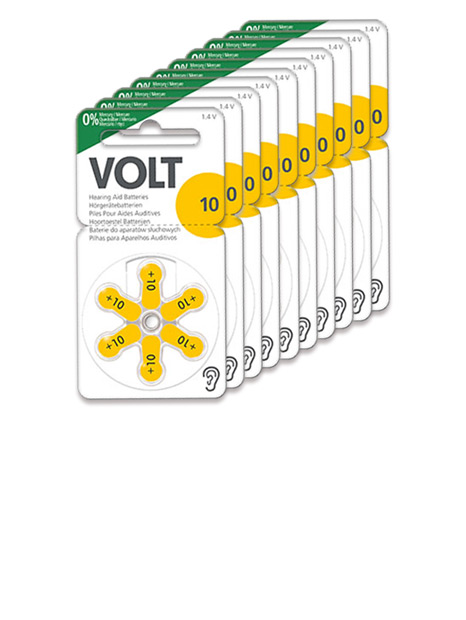 VOLT - Hörgerätebatterien Größe 10 | 10 Blister