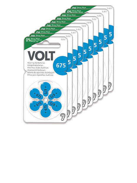 VOLT - Hörgerätebatterien Größe 675 | 10 Blister
