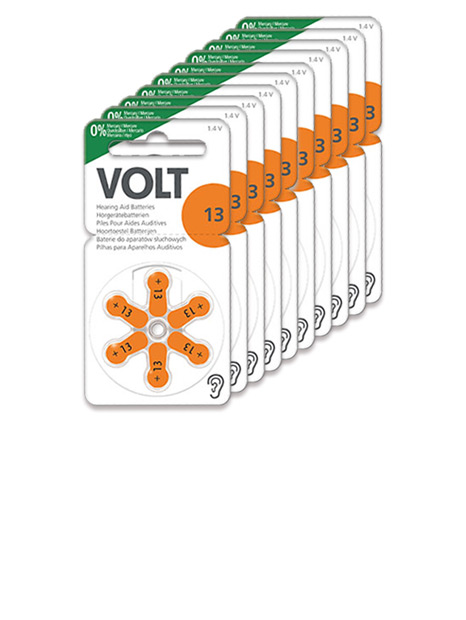 VOLT - Hörgerätebatterien Größe 13 | 10 Blister